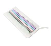 ZHGFXIN Set Of 5 Commercial Silicone Straws And Cleaning Brushes Easy To Clean Reusable Silicone Straight Straws