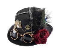 ZHGFXIN Steampunks Top Hat Nonwoven Victorians With Goggles Unisex Costume HippiesHat Halloween Party Supply Steampunks Hat