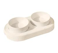 ZHGFXIN USB Ceramic Heated Pet Double Bowl For Cats And Dogs Constant Temperature Drinking Solution Water Food For Winter Dog Water
