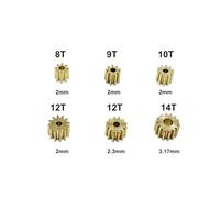 ZHGUIMING 0.5 Modulus 8T 9T 10T 12T 14T Metal Copper Brass Gear Pinion Transmission Gear Fit Motor 2mm 2.3mm 3.17mm Shaft DIY RC Toy Car(14T 3.17mm)