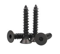 ZHGUIMING 10-100pcs Black Carbon Steel Hexagon Hex Socket Flat Countersunk Head Self Tapping Screw M2 .3 .6 M3 M4 M5 M6 Screws(12mm,M2.3 (50pcs))