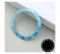 ZHGUIMING 38mm Blue Luminous Sloped Ceramic Bezel Insert Ring Inner Diameter 30.5mm Fit Men Mechanical Watch Replacement Repair Parts(A7 Ceramic)