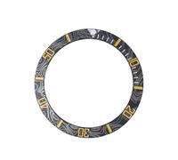 ZHGUIMING 38mm Watch Bezel Insert Ceramic for Submariner Seiko Mods for GMT Carbon Fibre Blue NH35 Watch Accessories Case Ring Bezel(A5 Gold)