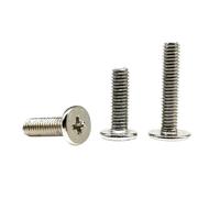 ZHGUIMING 50pcs M1.2 .4 .6 M2 .5 M3 M4 Mini Small Phillips Ultrathin Wafer Flat Head Screw Bolt(Silver,5MM_M4)
