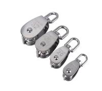 ZHGUIMING M15/M20 M25 M32 M50 Stainless Steel Pulley Single Wheel Swivel Lifting Rope Pulley Set Lifting Wheel Tools(M20)
