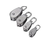 ZHGUIMING Stainless Steel Pulley M15/M20 M25 M32 M50 Single Wheel Swivel Lifting Rope Pulley Set Lifting Wheel Tools(M20)