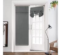 ZHhan French Door Curtains Privacy Blackout French Door Shade for Glass Door Home Office,Sidelight Curtain Tie up Shade,Easy Installed 107x203cm,Dark Grey,1 Panel