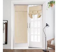 ZHhan French Door Curtains Privacy Blackout Shade for Glass Door Home Office, Sidelight Curtain Tie up Shade, Easy Installed 54"x64", Beige, 1 Panel