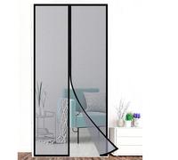 ZHhan Magnetic Screen Door Strong Magnets Door Mesh, Fiberglass Door Net, Fire retardant, Wear-resistant and scratch-resistant for Bedroom, Kitchen, Living Room, Back Door Black 90x210cm