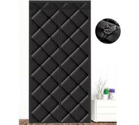 ZHhan Magnetic Thermal Insulated Door Curtain, Energy-Saving Privacy-Protecting Windproof,with Waterproof Cotton Curtain for Heater Room, Living Room,Easy to Insulated（Dark Black,100x210cm）