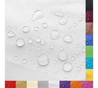 ZHhan Waterproof Polyester Fabric, 12,000 mm Water Column, 100 cm Wide, Quantity = Meter, Measured by The Meter, Waterproof, Tear-Resistant, Durable, Outdoor Fabric,(White,1m)