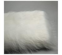 ZhHOME Fluffy Plain Faux Fur Faux Fur Fabric 10 cm Long Pile 170 x 50 cm Soft Plush Fabric for Costumes, Decorating Crafts, Toys (Colour: White)