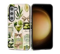 Zhhoya for Samsung Galaxy S23 Case, Dirty Martini Vintage Matchbox Collage Pattern Print Phone Cover Shockproof Hybrid 2-Layer Hard Shell Protection for Girl Women Boy Men