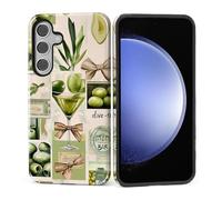 Zhhoya for Samsung Galaxy S24 Case, Dirty Martini Vintage Matchbox Collage Pattern Print Phone Cover Shockproof Hybrid 2-Layer Hard Shell Protection for Girl Women Boy Men