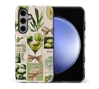 Zhhoya for Samsung Galaxy S25 Case, Dirty Martini Vintage Matchbox Collage Pattern Print Phone Cover Shockproof Hybrid 2-Layer Hard Shell Protection for Girl Women Boy Men