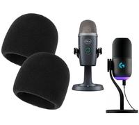 ZHHSUNY 2PCS Microphone Foam Cover Windshield Accessories, Compatible with Logi-tech G Yeti GX RGB Dynamic Game Microphone Blue Yeti Replacement Mic Foam Cover