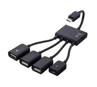 ZHHSUNY 4-Port USB Hub Adapter Cable, compatible for Sam-sung Galaxy S6, Note, Tab3 8.0, So-ny Xperia, S-Series Tablet, Mouse, Keyboard, Card Readers, Printers