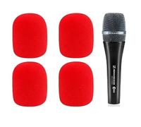 ZHHSUNY 4pcs E835 Microphone Foam Cover Windscreen Accessories Compatible with Sennheiser E965 E835S E835 E935 E945 E845-S E845 Microphone Replacement Mic Foam Cover (Red)