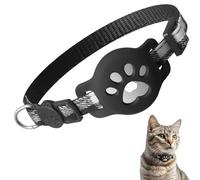 ZHHSUNY Air Tag Cat Collar,Anti Suffocation Cat Collar with Air Tag Protector,GPS Tags Collar Suitable for All Cats,Comfortable,Adjustable,Durable Cats Collars(Black)