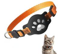 ZHHSUNY Air Tag Cat Collar,Anti Suffocation Cat Collar with Air Tag Protector,GPS Tags Collar Suitable for All Cats,Comfortable,Adjustable,Durable Cats Collars (Orange)
