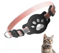 ZHHSUNY Air Tag Cat Collar,Anti Suffocation Cat Collar with Air Tag Protector,GPS Tags Collar Suitable for All Cats,Comfortable,Adjustable,Durable Cats Collars(Pink)