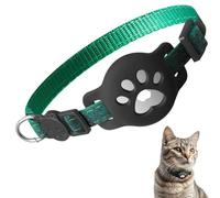 ZHHSUNY Air Tag Cat Collar,Anti Suffocation Cat Collar with Air Tag Protector,GPS Tags Collar Suitable for All Cats,Comfortable,Adjustable,Durable Cats Collars(Green)