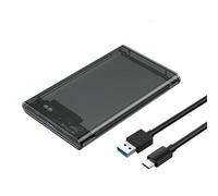 ZHHSUNY Hard Drive Enclosure USB 3.1 Gen 2 Caddy for 2.5 Inch SATA III SSD HDD , USB-C to USB-A Cables Incl. (translucent)