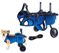 ZHHSUNY Wheelchair Dog,Helps Small Pets with Paralyzed Hind Legs to Restore Mobility Two Wheels Dogs Trolley,Disabled Dogs Trolley,Dog Walking Assistance Vehicle with Leg Injury(Blue)
