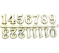 Zhhuoc 1 Set Gold Clock Numerals Kit Clock Parts Digital Numbers Roman Numerals Arabic for Replacement Repairing, Home Decor Wall Movements (Arabic Numerals)