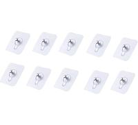 Zhhuoc 10 Pcs Transparent Adhesive Hooks, Wall Hangers Without Nails, Heavy Duty Waterproof Wall Hooks for Home and Office, Bathroom Robe Towel