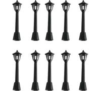 Zhhuoc 10PCS Mini Street Light Model Railway Train Lamp Miniature Plastic Village Pathway Lantern Post for Micro Landscape Fairy Garden Accessories