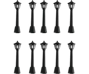 Zhhuoc 10PCS Mini Street Light Model Railway Train Lamp Miniature Plastic Village Pathway Lantern Post for Micro Landscape Fairy Garden Accessories