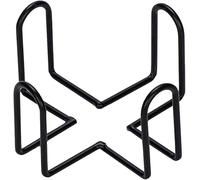 Zhhuoc 1Pc Black Minimalist Iron Coaster Holder,Metal Storage Rack Coasters Shelf for Both Round and Square Coaster,Four Post Wrought Iron Style,Bar Tool Kits (4.40 X 4.40 X 2.48inch)