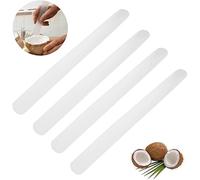 Zhhuoc 4 Pcs White Coconut Opener, Soft and Flexible Coconut Egg Tools, Coconut Meat Scraper, Kitchen Utensils and Gadgets for Coconut Lovers Melon Ballers