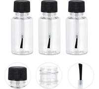 Zhhuoc 4Pcs 20ml Empty Refillable Nail Polish Bottles Transparent Glass Nail Varnish Bottles Containers with Brush Cap for Nail Art Nail Polish