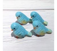 Zhhuoc 4Pcs Miniature Bird Figurines, Mini Resin Birds, Fairy Garden Accessories and Supplies, Micro Landscape, Bonsai Craft Decor Outdoor Décor