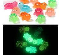Zhhuoc 5Pcs Luminous Mini Resin Turtles Sea Turtles Figurines Glow in The Dark, Cute Tiny Turtles Bulk for Cake Toppers Ocean Animal Theme Decor Garden Micro Landscape DIY Outdoor Décor