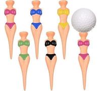 Zhhuoc 6Pcs/Set Funny Plastic Golf Tees, 76 mm/ 3 Inch Plastic Pin up Golf Tees for Home Golf Training Accessories