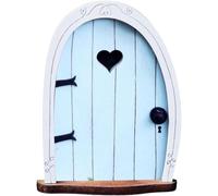 Zhhuoc Blue Miniature Fairy Door for Tree, 3D Garden Decor, Bonsai Terrarium Micro Landscape Decoration Accessories Garden Miniatures