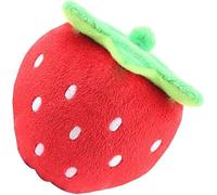 Zhhuoc Red Strawberry Practical Design and Interactive Plush Squeaky Dog Toys Electronic Motion Pet Toy for Prevent Boredom Creative and Exquisite Dog Squeak Toys Pet Supplies