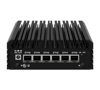 ZHIANN 6 Ports Firewall Micro Appliance/Mini PC, 12th Gen Alder Lake N200 Quad Core Firewall Mini PC with 6x2.5G i226-V LAN DDR5 RAM, Support AES-NI VPN OPNsense, Barebone