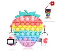 zhibang Silicone Stress Relief Sensory Cross Body Bag, Bubble Shoulder Handbag Bag For Girl, Stress Relief And Anti-Anxiety Toy, Fashion Creative Diagonal Bag For Kids And Adults Birthday, (E)