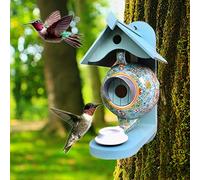 zhibang Teapot Bird House Feeder Birds Nest Box,Bird House Andfeeder,Consists Of A Ceramic Teapot And A Wood/Wrought Iron Birdhouse,Home Garden Decors Pets Acessories Bird Food Dispenser (green)