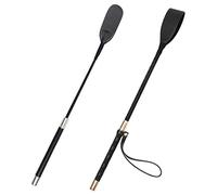 Zhichengbosi 45 cm Horse Crop Black, 1 PCS Leather Riding Horse Whips With Wristband Or No Wristband (Style Random Delivery)