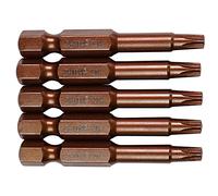 ZHIDA Security Torx Screwdriver Bit T20H, 2 Inch (50mm) Star Driver Bit with Hole, Magnetic Precision T20 Tamper Proof Bit for Electronics, Power & Impact Drivers 5 PC