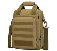 ZHIERNA Tactical Messenger Bag for Men Briefcase Switch Bag Shoulder Bag Small Courier Bag, Heavy Duty MOLLE Handbag for Work, Travel, Camping, Hiking(Coyote)