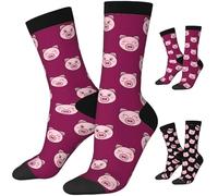 ZHIFU Funny Crew Pig Socks For Pig Lover,Cute Pig Printed Casual Novelty Sock Pig Gifts For Men Women, Pig Gifts-1, One Size