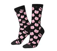 ZHIFU Funny Novelty Crew Socks For Men Women,Athletic Sport Casual Soft Socks Gifts, Pig Gifts, One Size