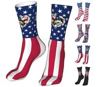 ZHIFU Funny Novelty Crew St Patricks Day Socks For Men Women,Athletic Sport Casual Soft Easter Day Socks Gifts, American Flag Eagle Patriotic, One Size