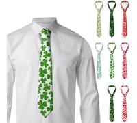 ZHIFU Valentine'S Day Tie St. Patrick'S Day Tie Easter Tie, Heart Rabbit Shamrock Clover Neckties Formal Party Gifts, St Patricks Day Gifts, One size